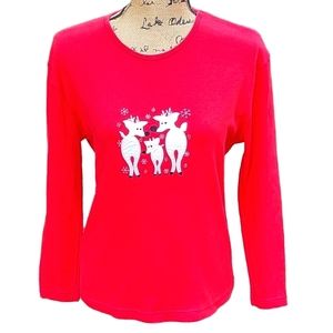 Macy's Women's 100% Cotton Holiday Reindeer Top